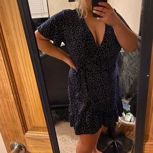 Polka dot wrap dress